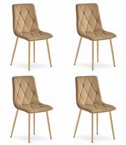 Sedia Valora TYRA in velluto marrone con gambe in legno x4