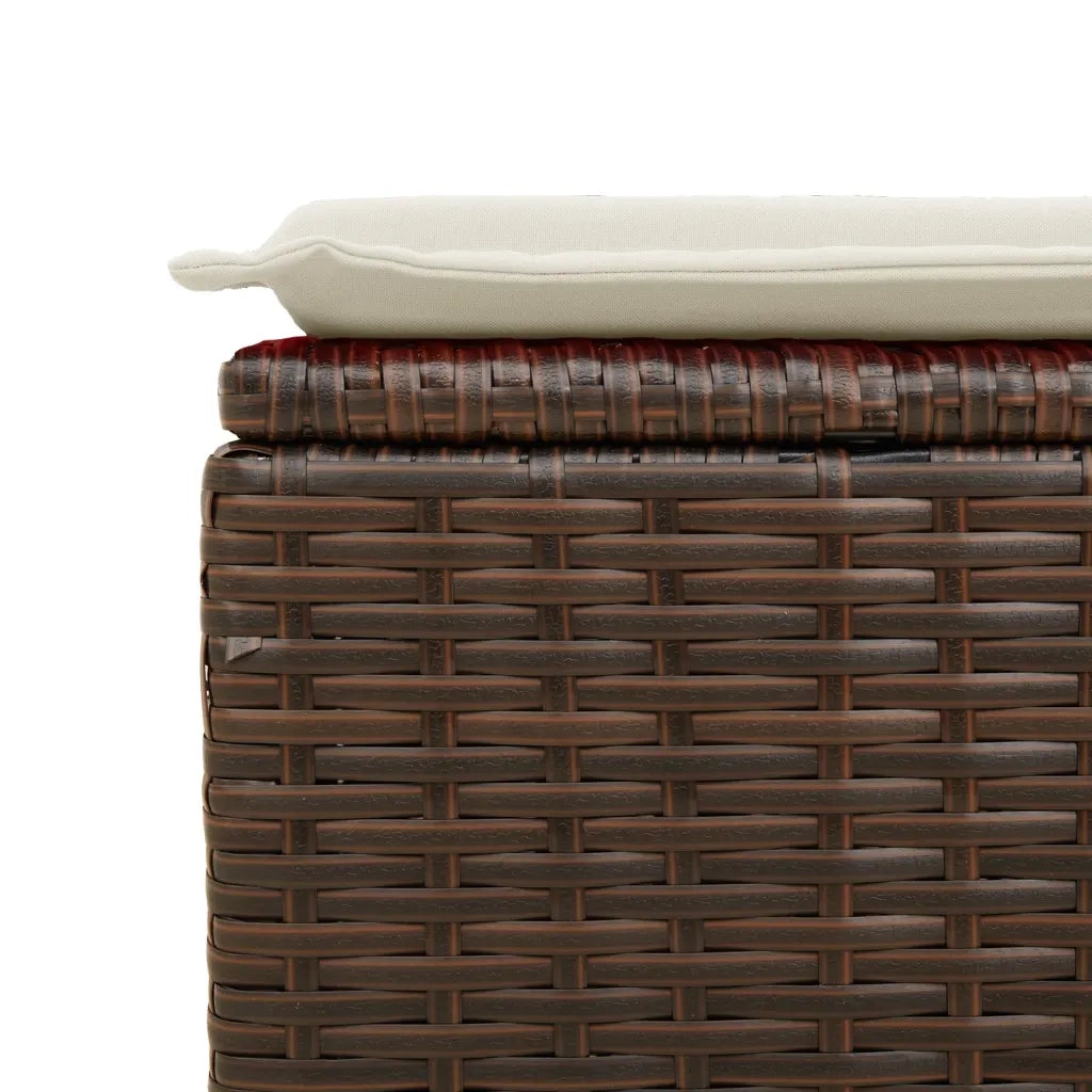 Sgabello Giardino con Cuscino Marrone 55x55x37 cm in Polyrattan CFW9399835