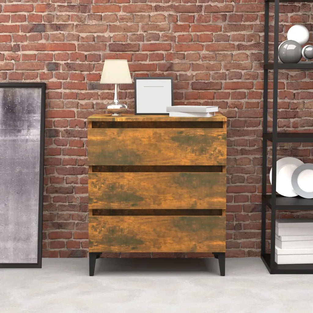 Credenza-Buffet-Armadio da cucina Rovere Fumo 60x35x69 cm in Legno Multistrato 952962