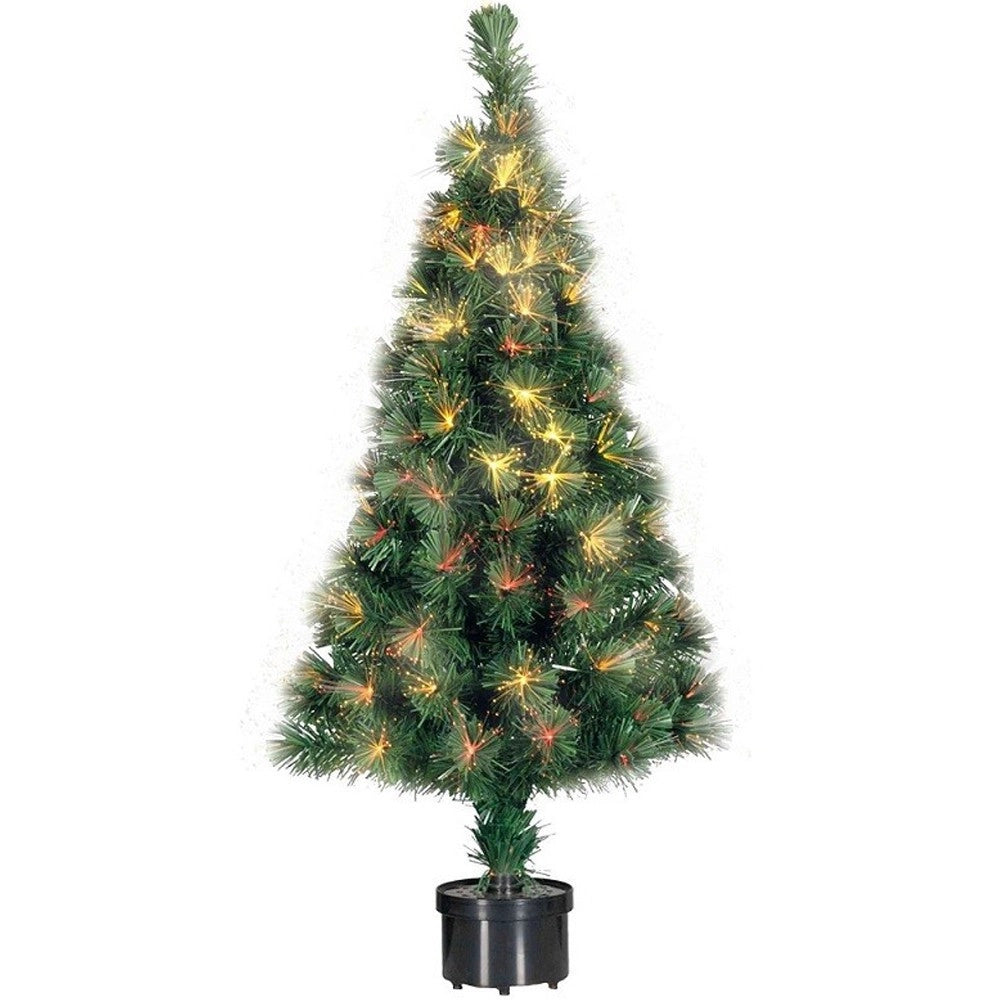 Trade Shop - Albero Di Natale Fibra Ottica 60cm 60 Punte Multicolore Colore Verde -