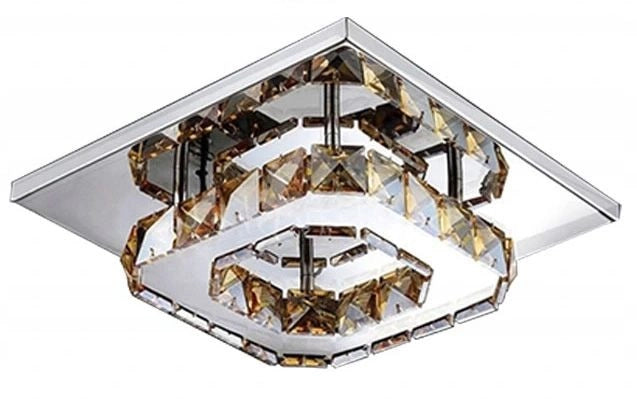Lampada Da Soffitto Cristallo Plafoniere Led 8w Quadrato App405-c