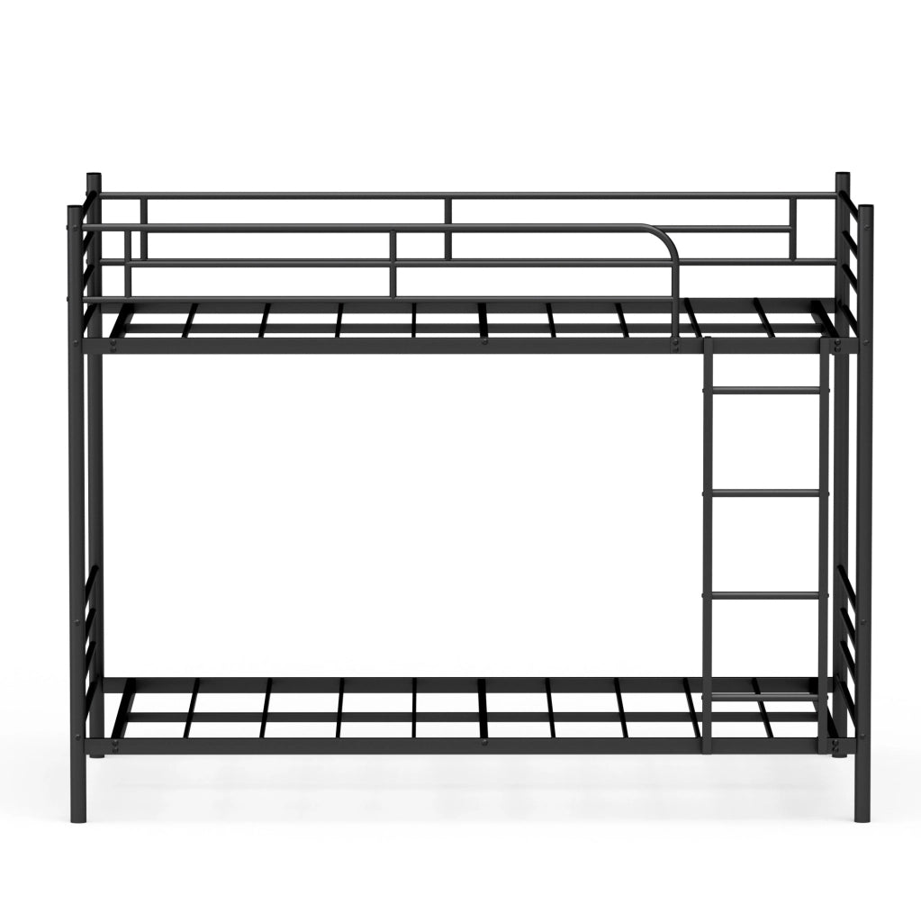 Letto a castello in acciaio nero 90 x 190 cm con scala