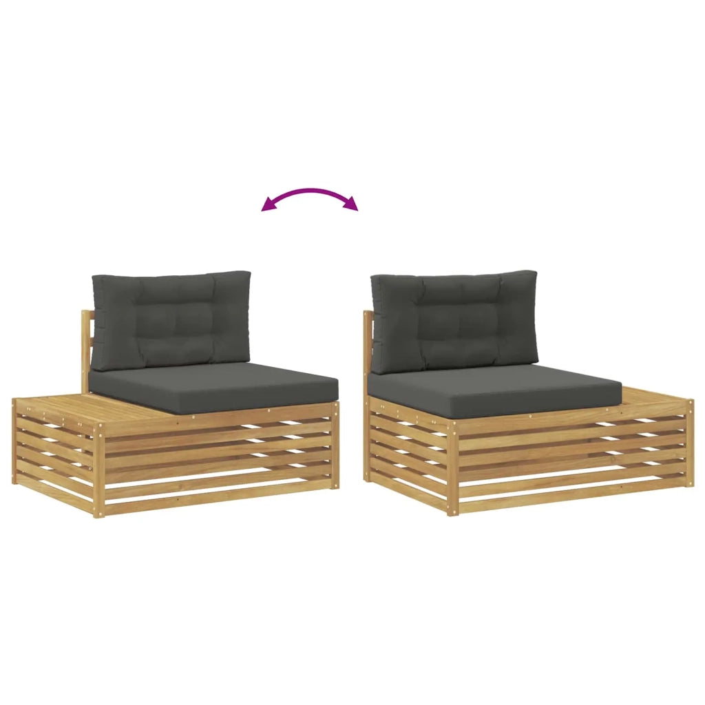 2 pz Set di divani da esterno Poliestere Bianco 3391107