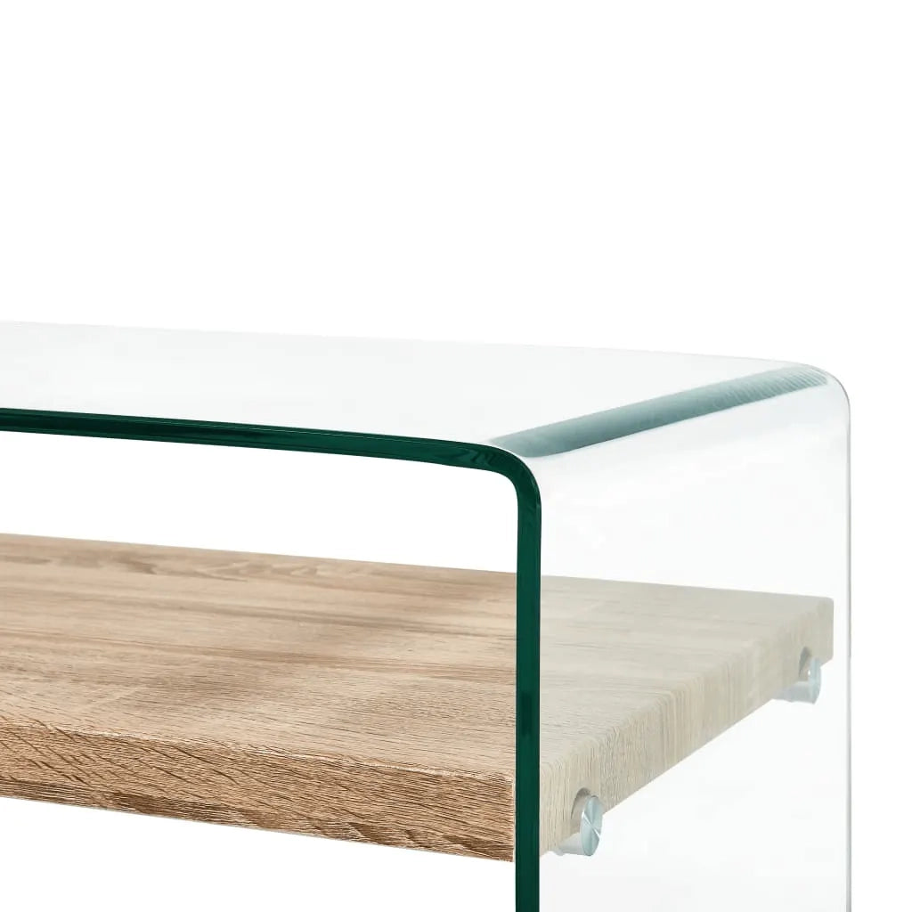 Tavolino da CaffÃ¨ Trasparente 98x45x31 cm in Vetro Temperato cod mxl 16152