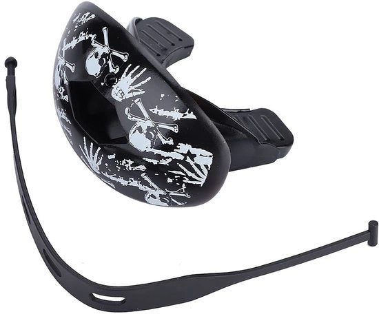 Tandprotettore con Cinturino - Qualità Alimentare TPR - Protezione Labbra Superiore/Inferiore - Per Boxe/Kickboxing/Rugby - Adattamento Comodo - Dimensioni 7,5x4,5x5,5cm - Protettore Labbra