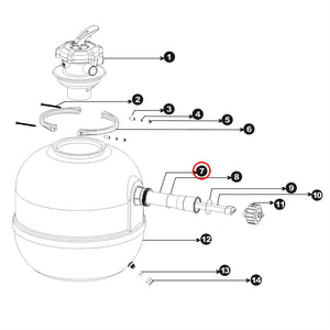 Pezzo di ricambio: tubo di quarzo per filtri a sabbia per stagni CSF-500