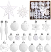 Set di palline di Natale bianche da 58 - Decorazione di albero di Natale - Decorazione di Natale per la festa di Natale