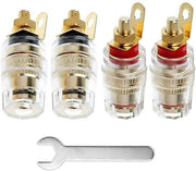 Set di 4 connettori Banana Plug con posizioni di fissaggio e attrezzi