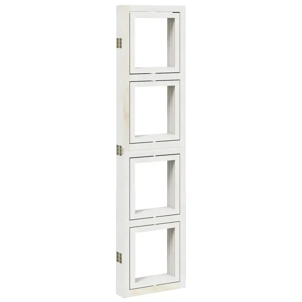 Divisorio Ambienti 5Pannelli Bianco Legno Massello di Paulownia 358693