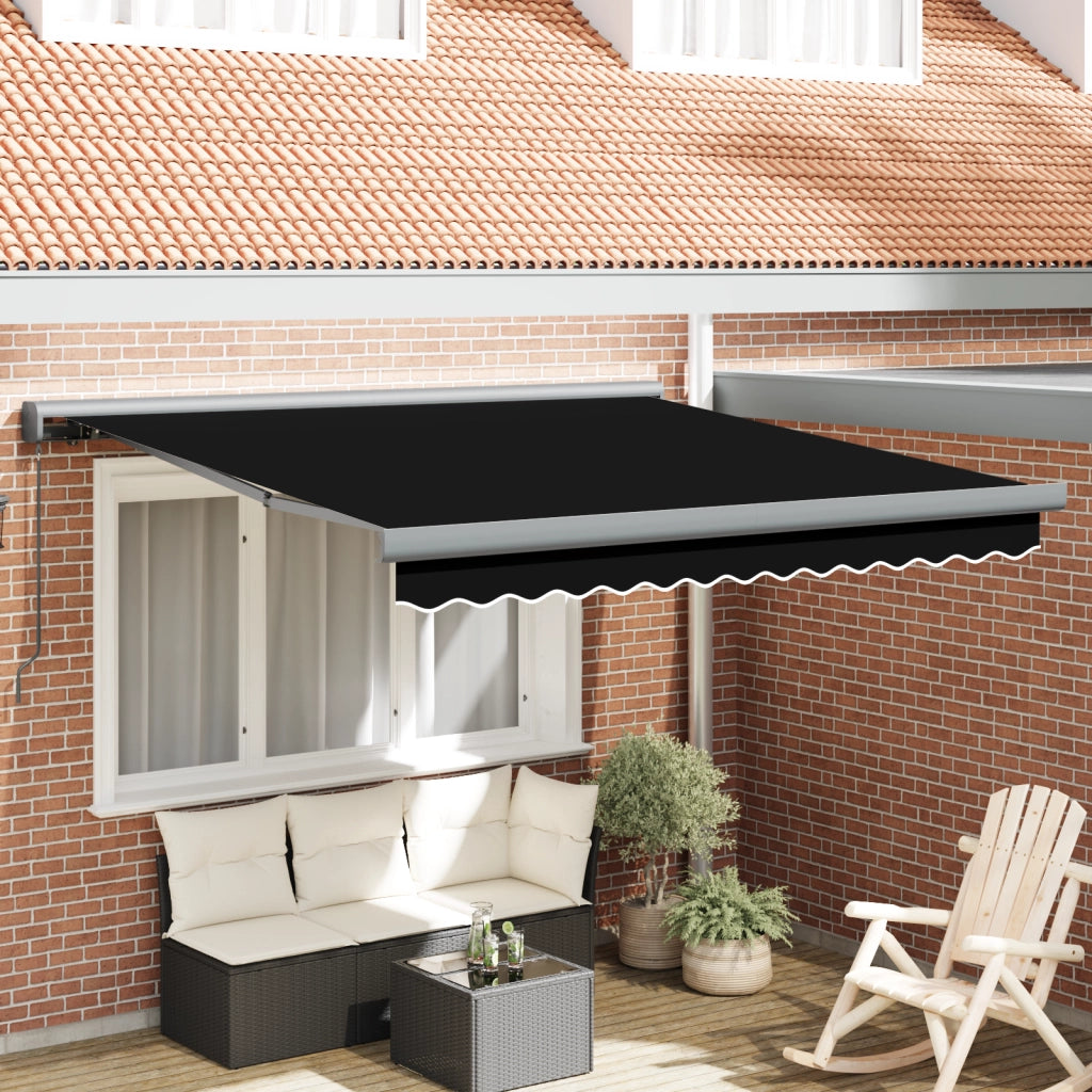 Tenda retrattile manuale nera 350x250 cm