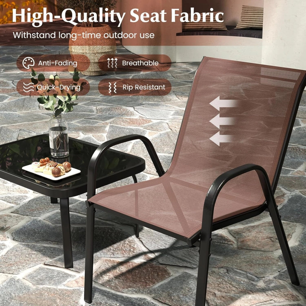 Set di 4 mobili da giardino per esterni, set di mobili da giardino, mobili da balcone, per terrazze, esterni, con tavolino da caffè e panca da giardino e 2 sedie da pranzo, set per 4 persone