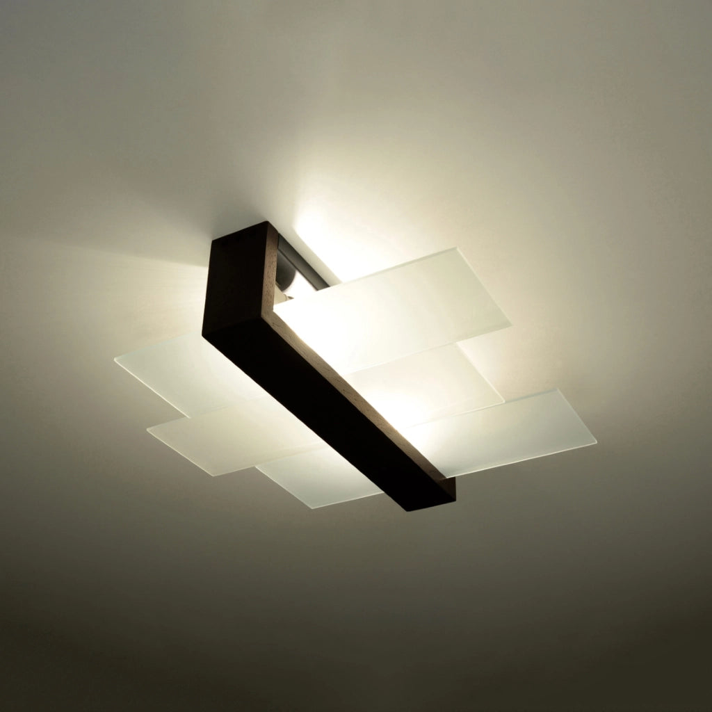 Plafoniera Pure Lume REBIRD 2 luci legno wengé E27