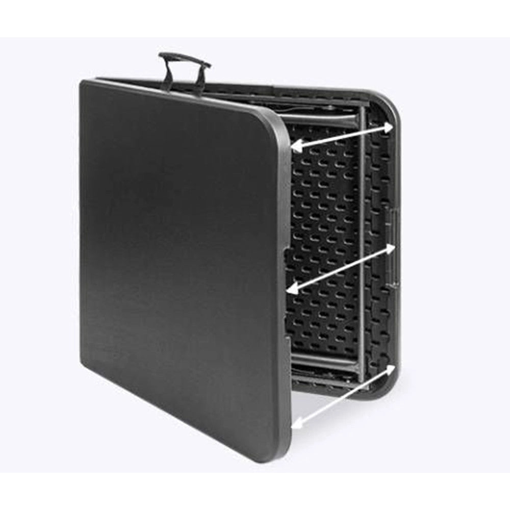 Trade Shop - Tavolo Pieghevole Portatile Rettangolare 120cm Multiuso Campeggio Con Maniglia Trasporto -