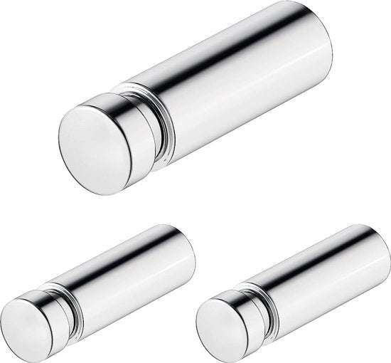 Maniglione per asciugamani a parete, sostegno asciugamani in alluminio, 16 x 55 x 16 mm (confezione da 3)