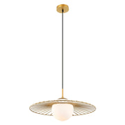 Lampada a sospensione Italux Sally oro vetro bianco Ø45