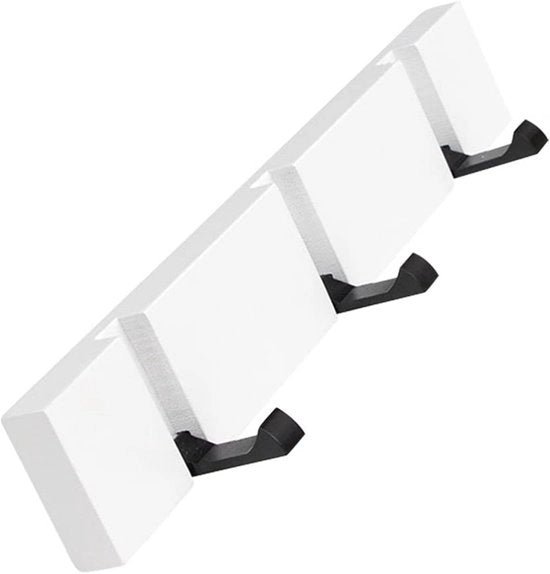 Hanger per parete - 3 ganci estensibili - 30*5,1*5,2cm - supporto per cappotti - per appendere giacche, sciarpe, borse, ecc. - gancio invisibile senza urti - installazione per parete dietro la porta d'ingresso - supporto per cappotti pieghevole