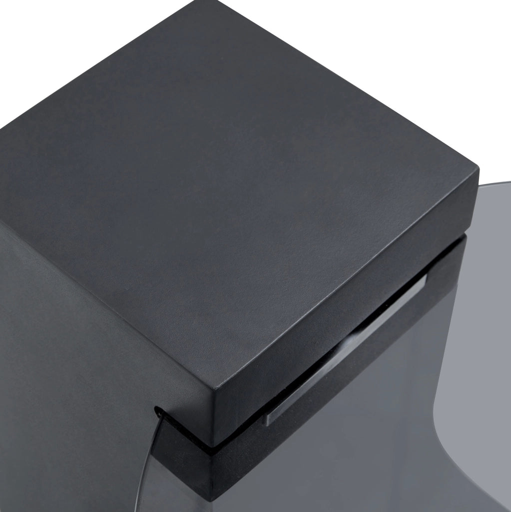 Set di tavolini rotondi effetto marmo bianco e nero in MDF e vetro