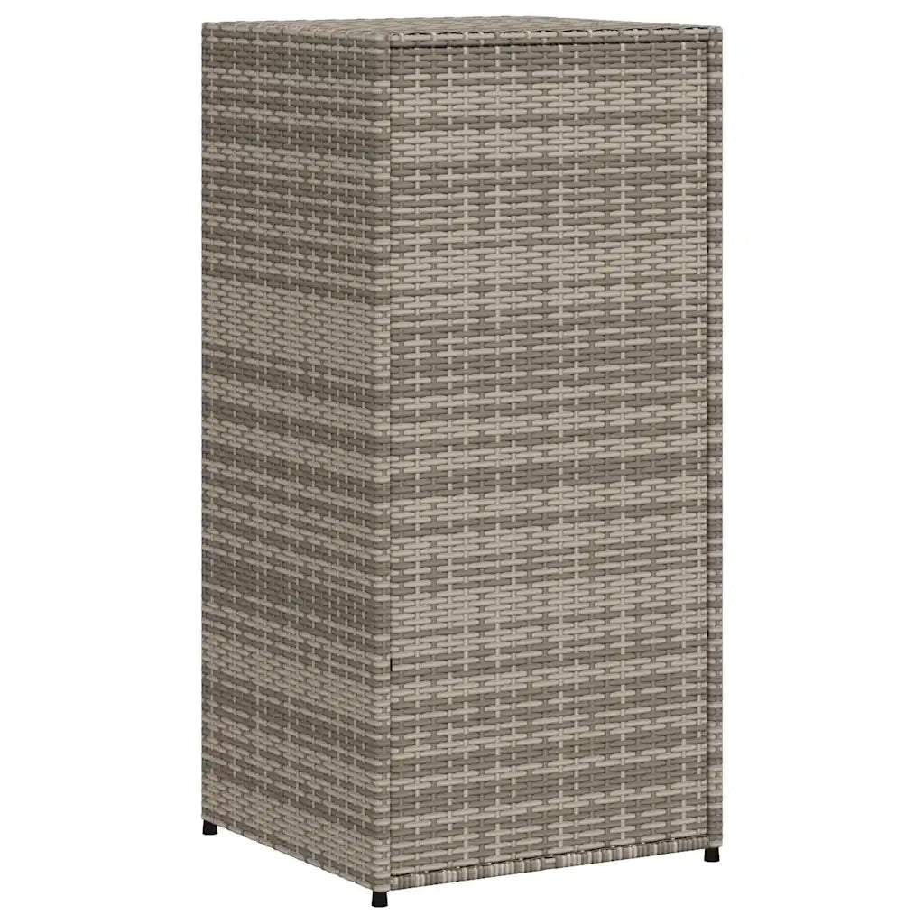 Ampio armadio da giardino per esterni 55 x 55 x 111 cm realizzato in resina intrecciata grigia 02_0047434