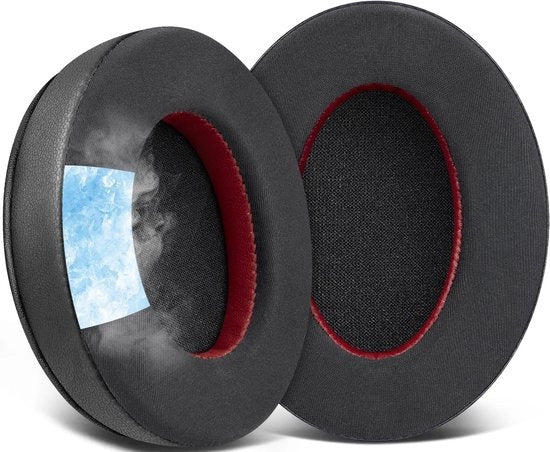 Orecchini di raffreddamento a gel - Schiuma di alta densità morbida - Nero - Adatto per cuffie HyperX Cloud