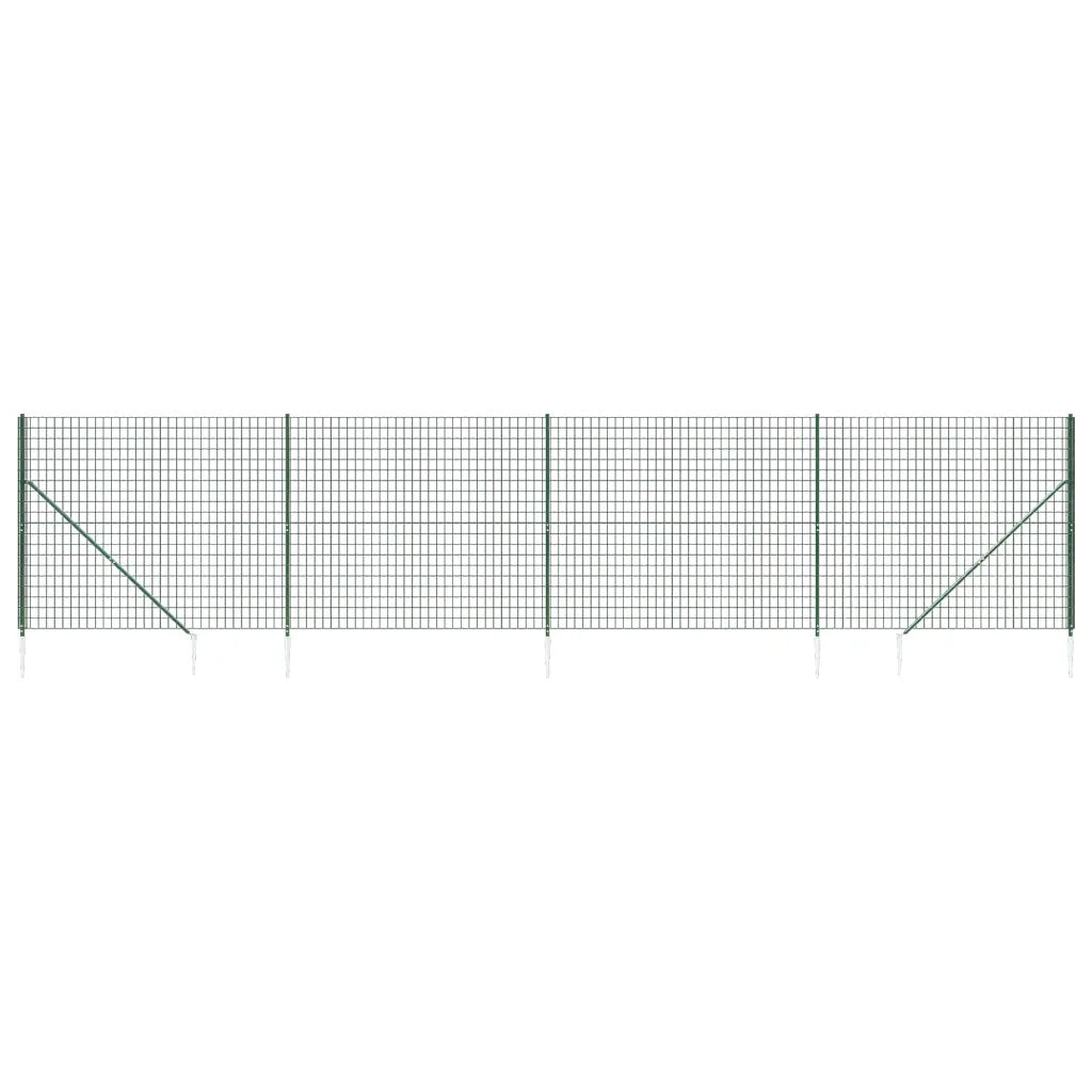 Recinzione Metallica con Picchetti Ancoraggio Verde 1,4x10 mcod mxl 119083