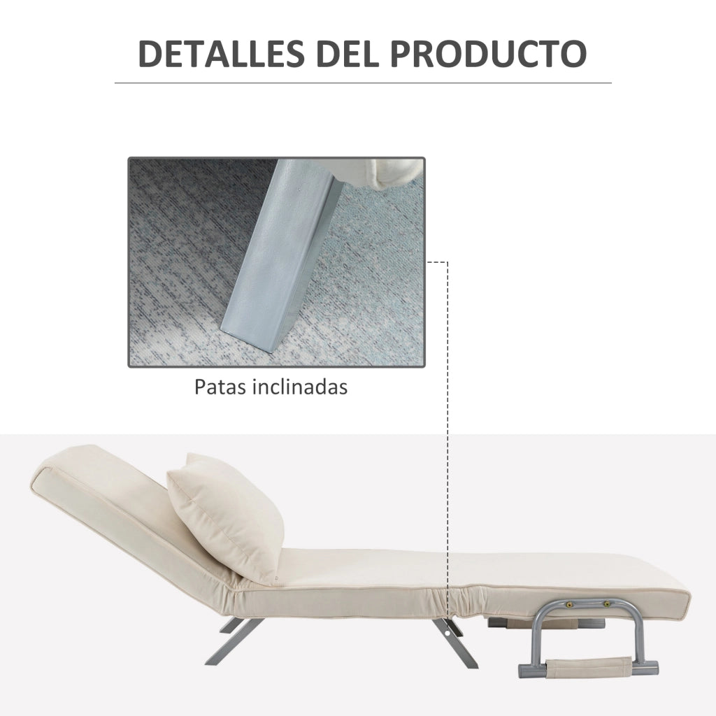 Sedia letto reclinabile con cuscino ¨C zephmum ¨C crema 65x69x80 cm