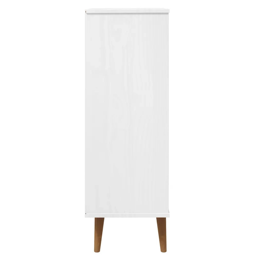Scarpiera MOLDE Bianca 59,5x35x103 cm in Legno Massello di Pino cod mxl 53631
