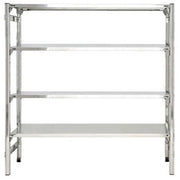 Scaffalatura a parete o centrale in acciaio inox con piano liscio  cm. 180x60x180h