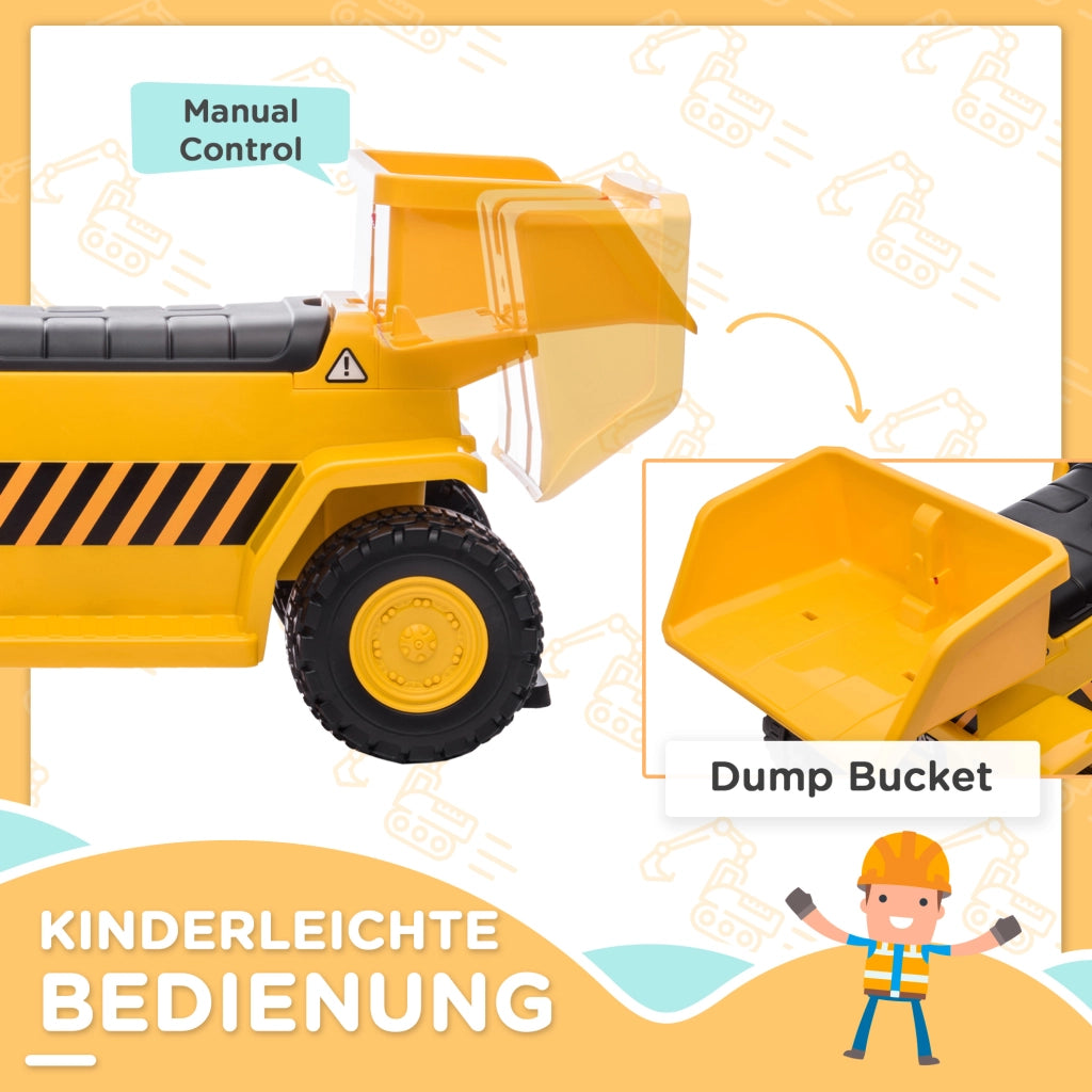 Camion Ribaltabile Elettrico per Bambini ¨C zephmum ¨C Giallo, 74.5x36x43.5 cm