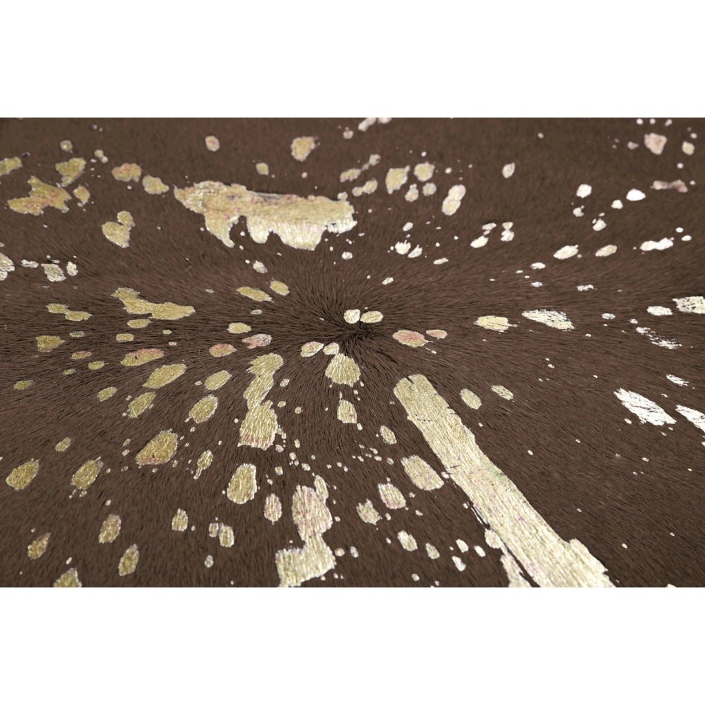 Tappeto in pelle bovina Glam 100 Marrone e Oro