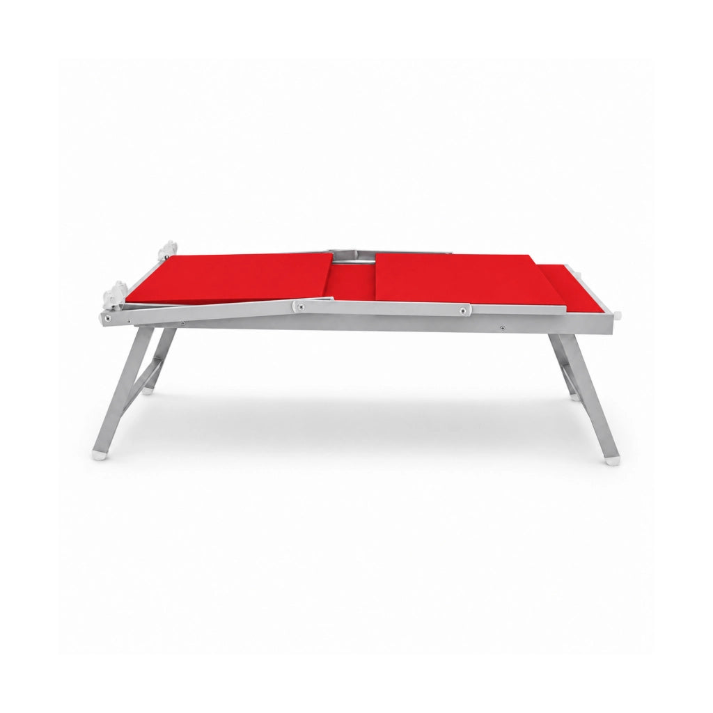 Lettino Sdraio Prendisole Professionale Richiudibile In Alluminio E Textilene con Tettino Parasole Orientabile Lettino Relax Mare Spiaggia Piscina Giardino Solarium 182 x 60 x 38 Cm Rosso
