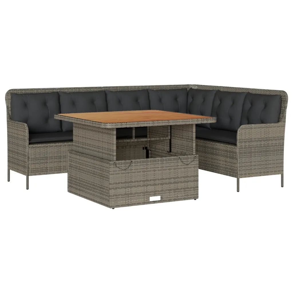 Set Divano da Giardino 2 pz con Cuscini Grigio in Polyrattan 3262084