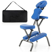Poltrona massaggiante professionale portatile 48 x 75 x 115 cm altezza regolabile comfort ergonomico similpelle blu 20_0011155