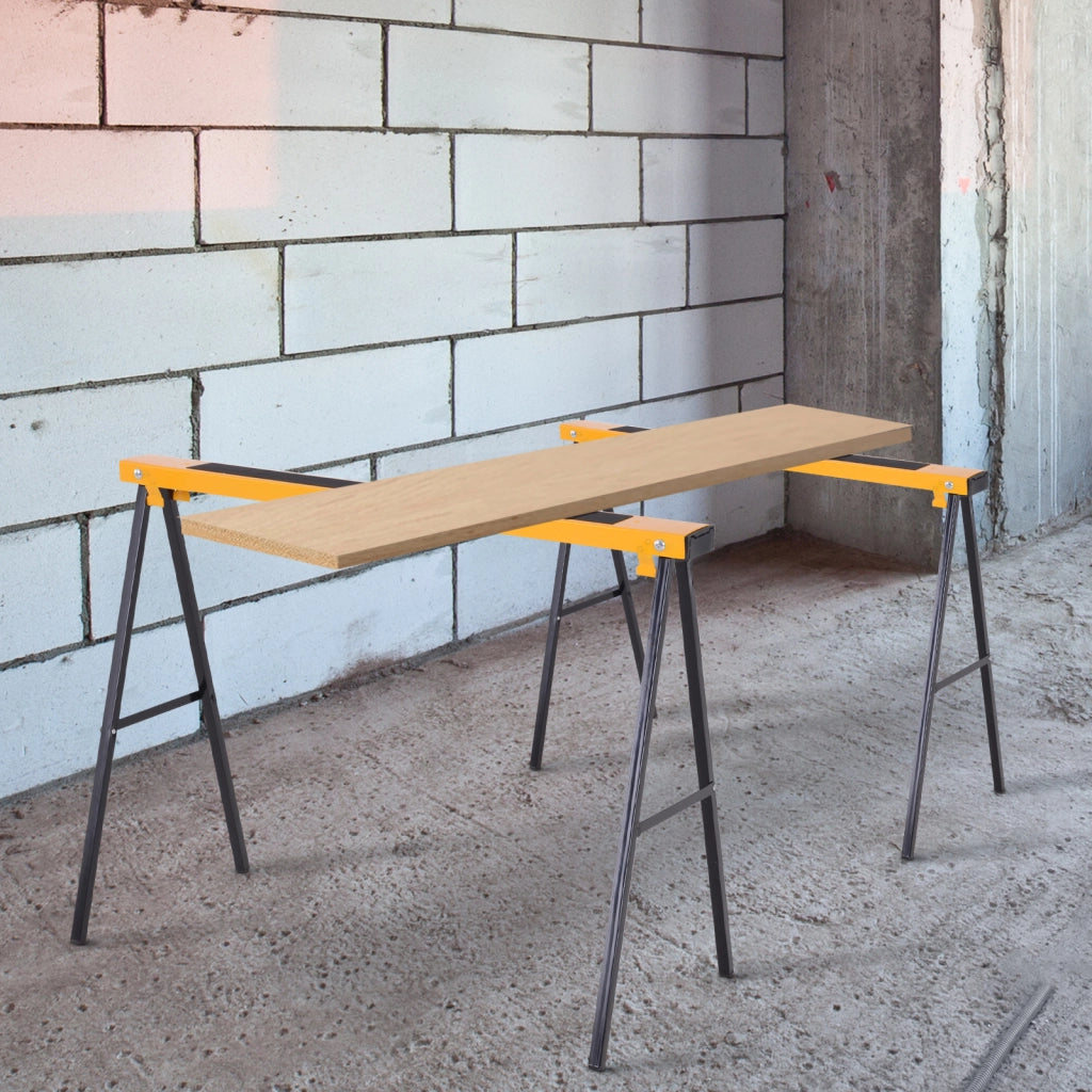 Tavolo Pieghevole da Lavoro ¨C Minimal ¨C 2 Pezzi, Piano in Gomma Antiscivolo, Carico 250kg