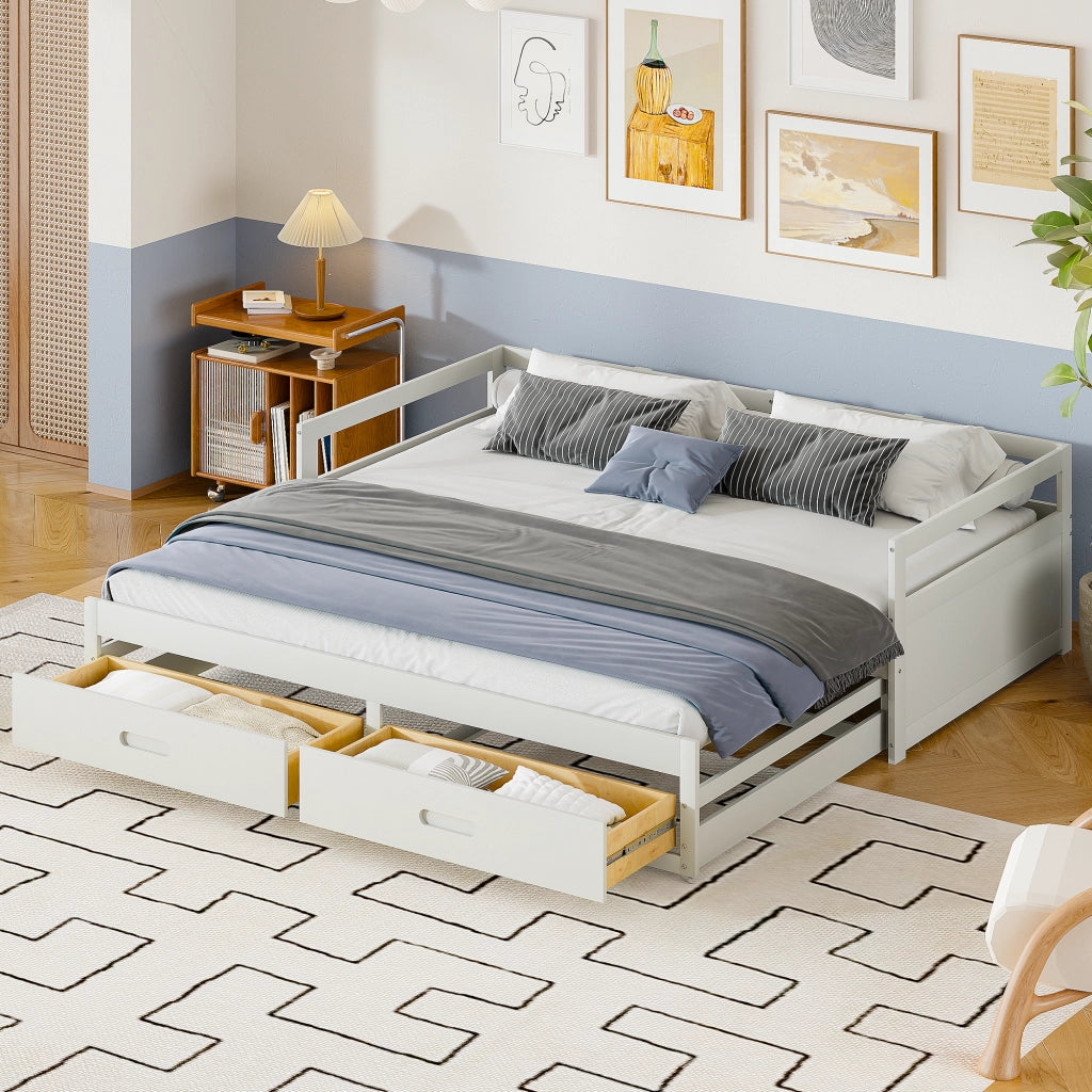 Letto sofa estraibile legno di pino bianco 180x200 cm