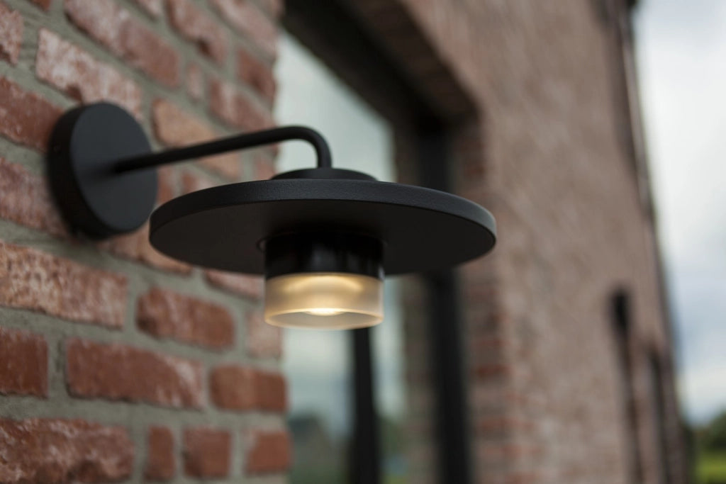 Applique esterna PLATO LED 7W IP54 nero alluminio Lutec