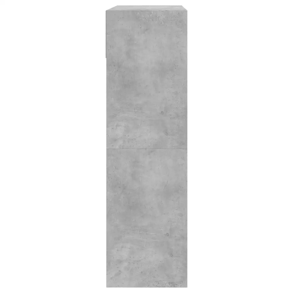 Scarpiera 2 Cassetti Ribaltabili-Scaffale per scarpe Grigio Cemento 80x34x116 cm