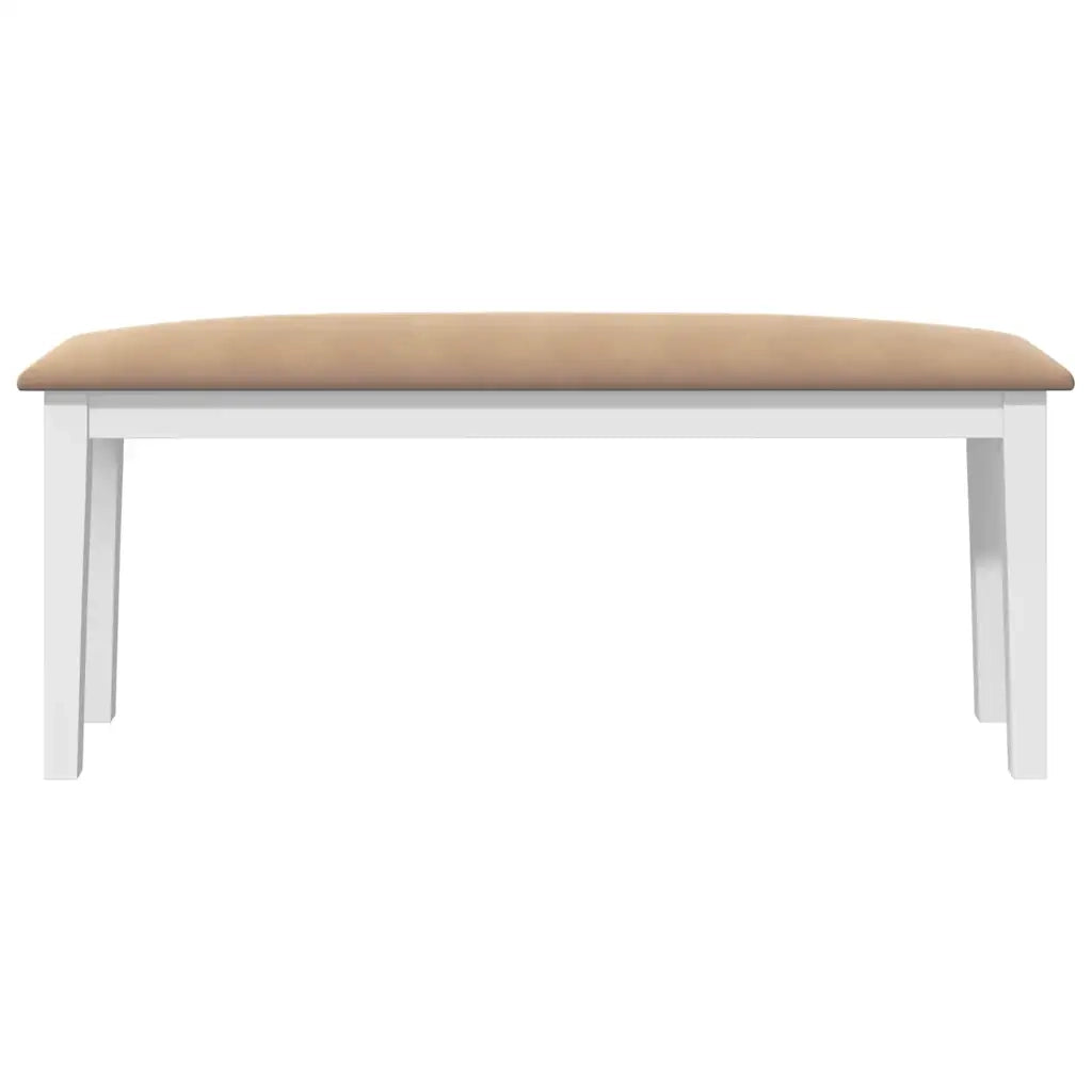 Panca 110 cm Bianco in Legno Massello di Hevea 4102609
