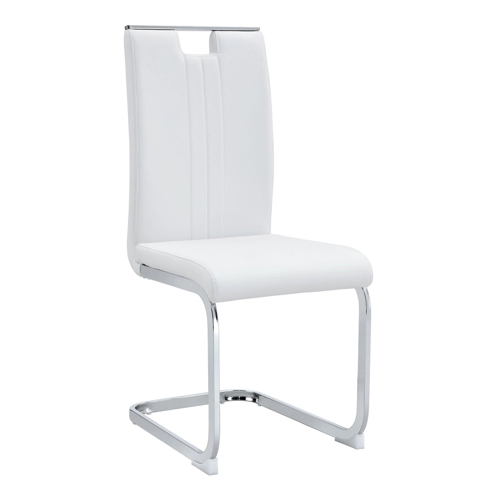 Set 2 Sedie da Pranzo in PU ¨C MINIMAL ¨C Bianche, Design Moderno