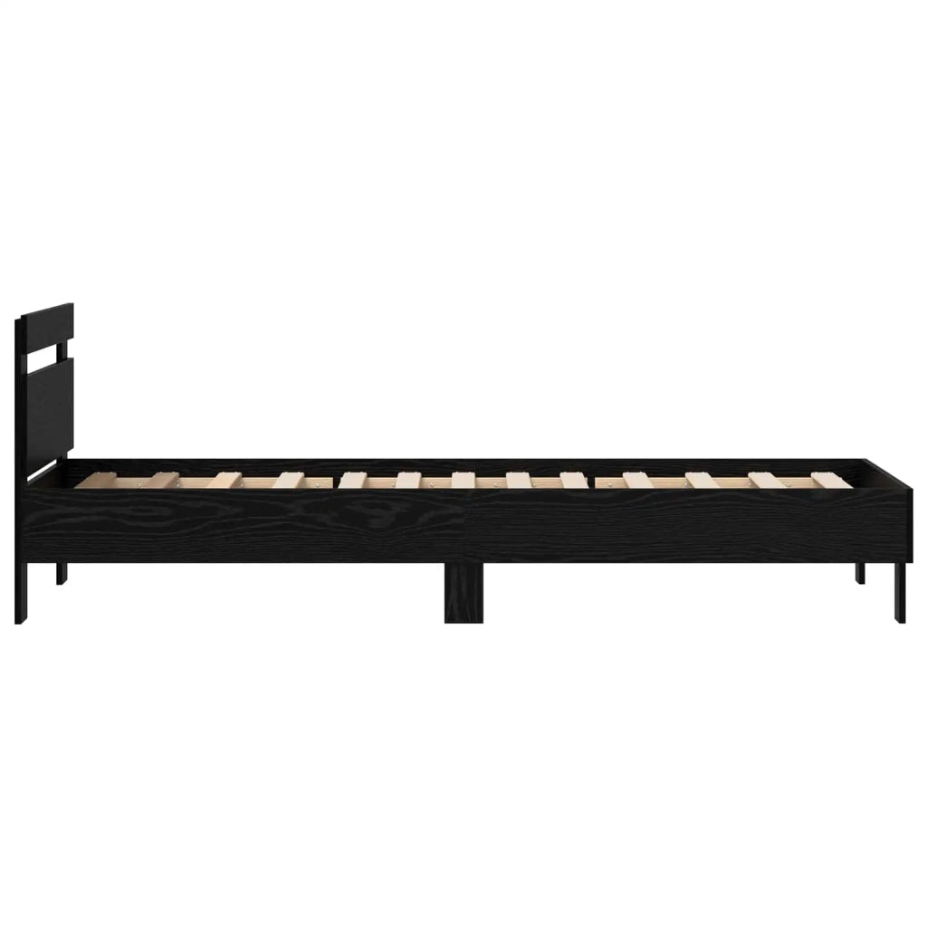 Struttura del letto Rovere Nero 75 x 190 cm 8003738