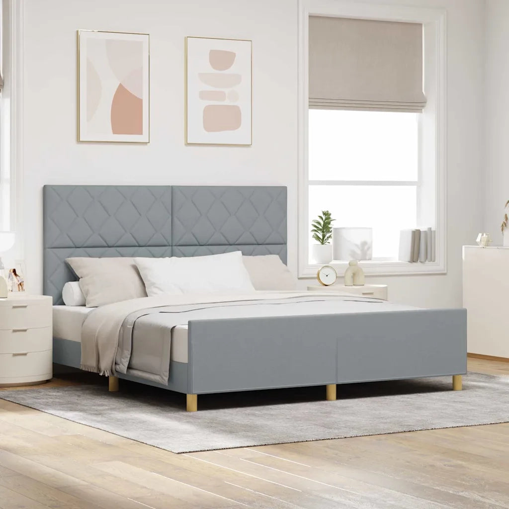 Struttura del letto Grigio chiaro 180 x 200 cm Tessuto 3344823