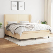 Giroletto a Molle con Materasso Crema 180x200 cm in Tessuto 3127826