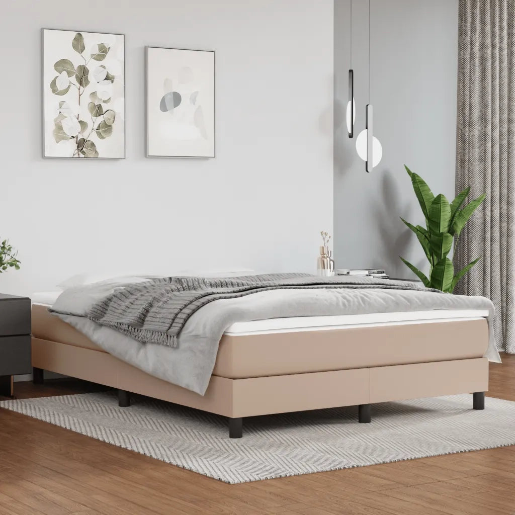 Struttura Letto a Rete a Molle Cappuccino 140x200 cm in Similpelle 3120705