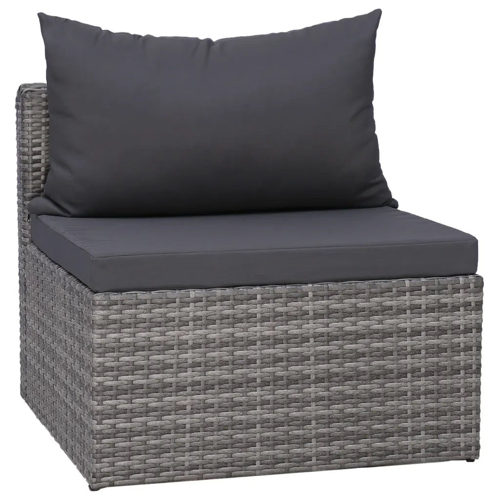 Set Divani da Giardino 6 pz con Cuscini in Polyrattan Grigio cod mxl 39221