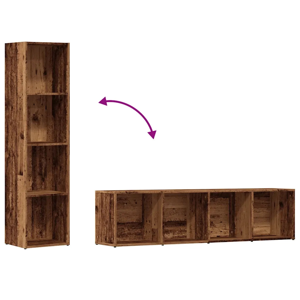 Libreria-Scaffale per Libri-Mobile di Stoccaggio Legno Antico 36x30x143 cm in Legno Multistrato