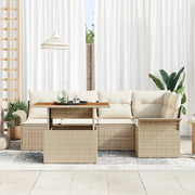 Set Divano da Giardino 6 pcs Beige Poly Rattan 3358073