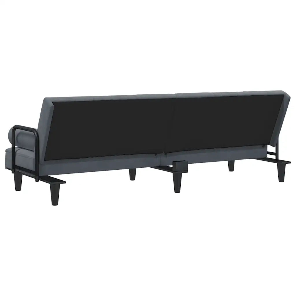 Divano letto | Sof¨¤ letto | Letto singolo con Braccioli Grigio Scuro in Velluto