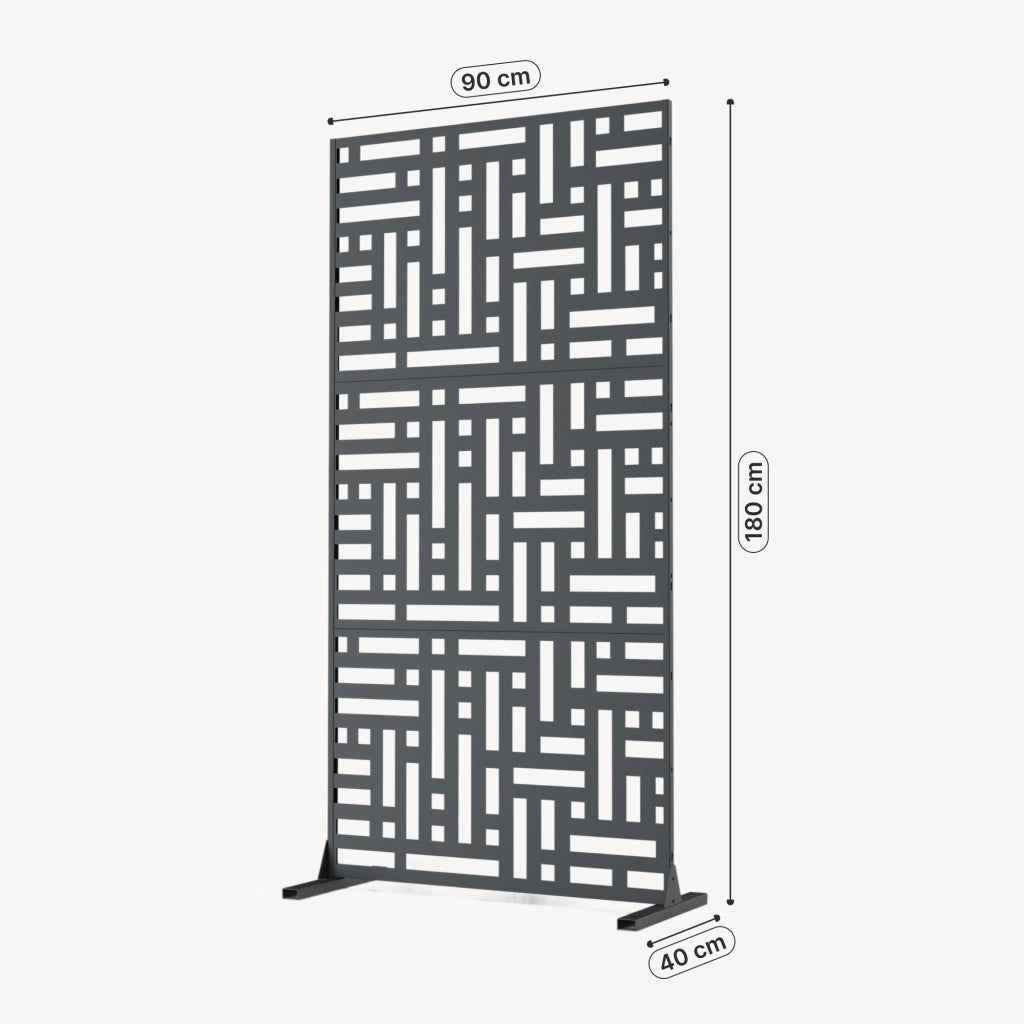Pannello Divisorio Bernalda Struttura Traforata in Acciaio 180 x 90 cm Grigio Antracite casa.pro