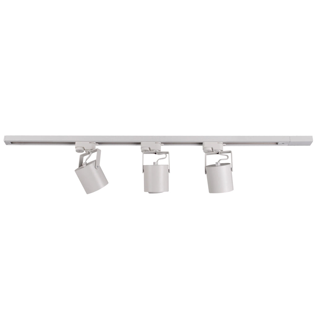 Kit binario bianco 1m, 3 faretti GU10 Polux MINOR in alluminio