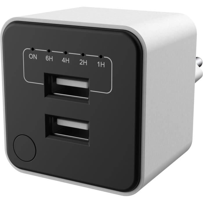 Caricabatterie USB doppio - GAO - Timer regolabile, spegnimento automatico