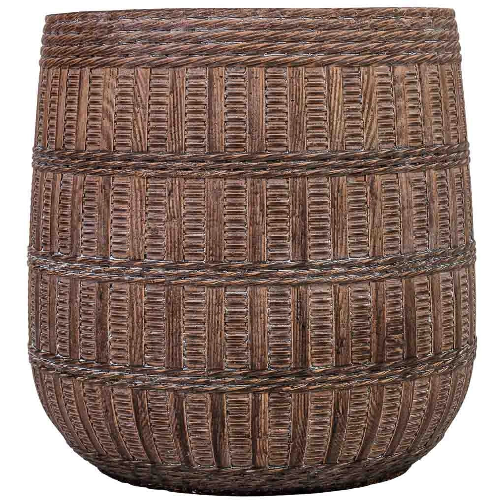 Vaso fibra di vetro marrone rossastro 36x36x36 cm